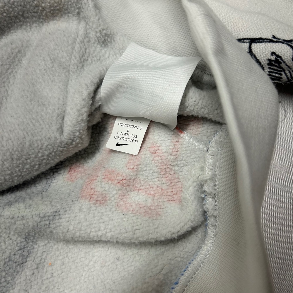 Nike Sportswear Club Sketched Graphic Hoodie Cream FV1921-133 Mens Large - Picture 7 of 11
